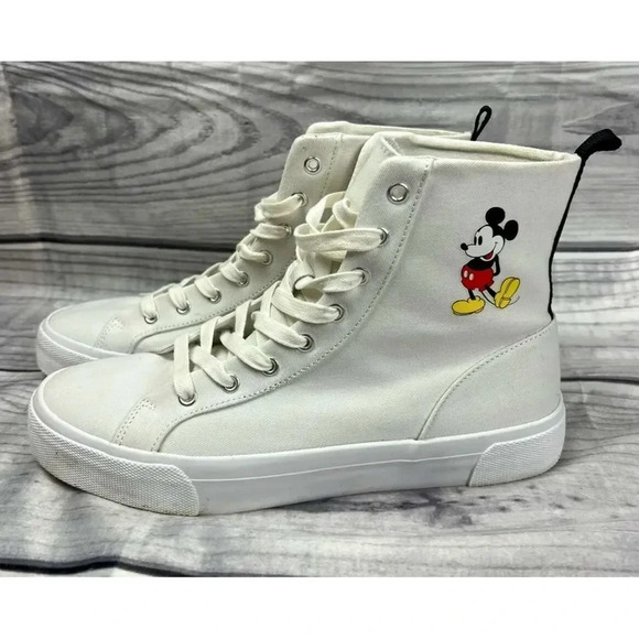 Zara Disney Mickey Mouse High Top Canvas Sneakers In Pristine Condition 37 size - Picture 1 of 8